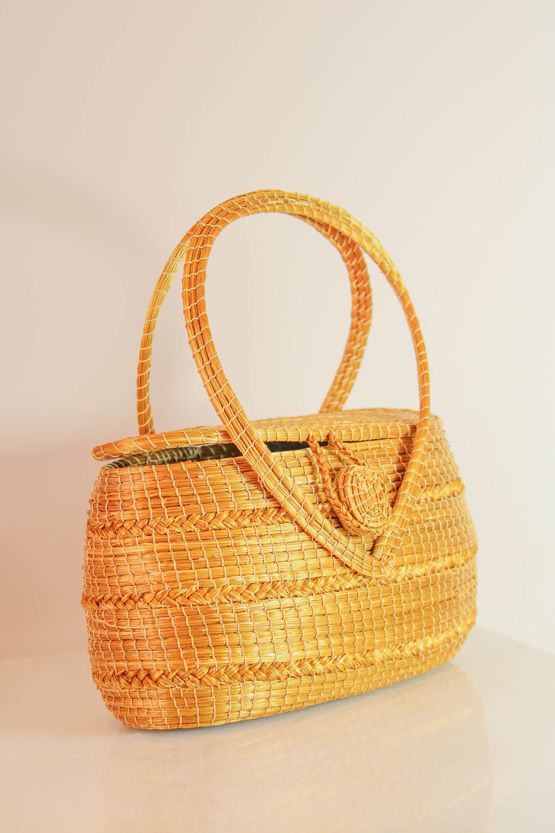 BOLSA PALHA TRANÇADA