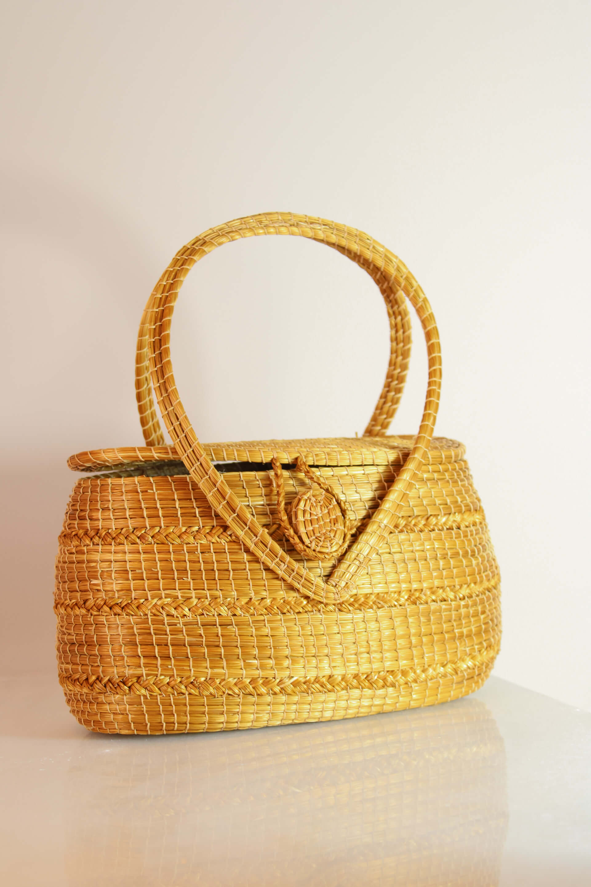 BOLSA PALHA TRANÇADA